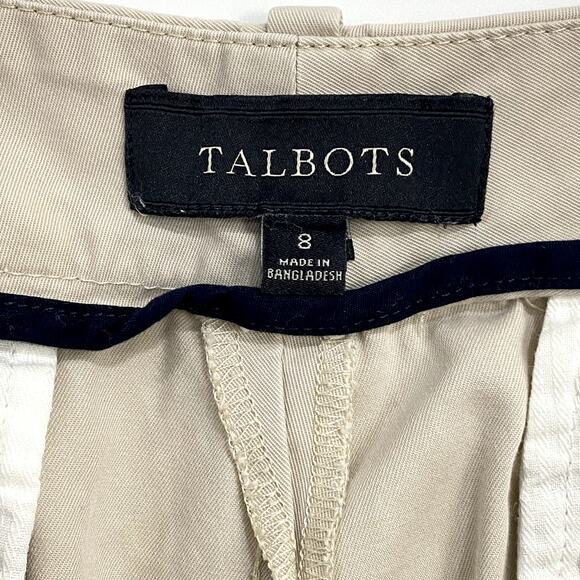 Talbots Chino Shorts Women's Size 8 Khaki Stretch Flat Front Pocket Casual - Picture 4 of 8